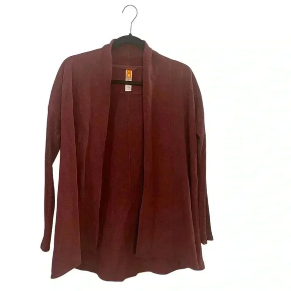Lucy Sweaters - Lucy activewear open front cardigan ribbed sleeves XS burgundy cherry cola